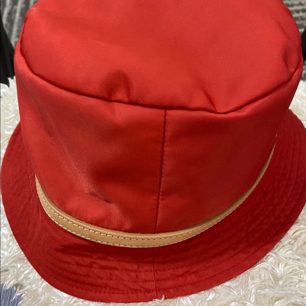 Coach Bucket Hat w Tan Leather Trim - Picture 7 of 7